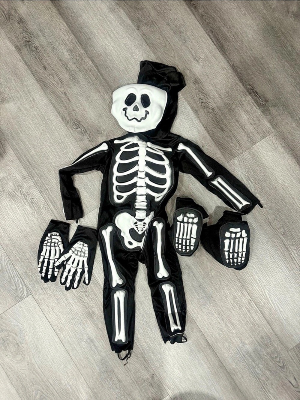 Spirit Halloween Toddler Skeleton Costume Set Black & White